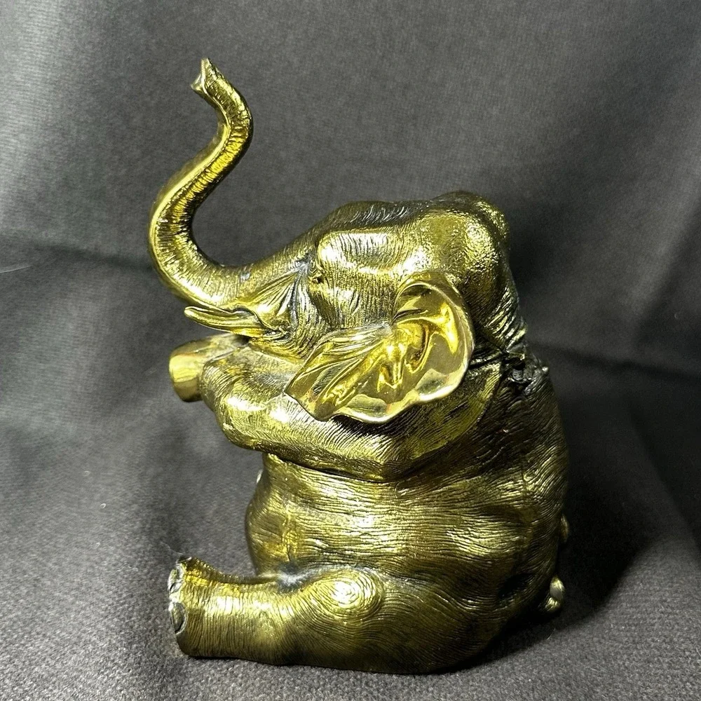 Jennings Brothers Brass Elephant JB USA French Bronze Trinket Box 2lb 12oz ANTG‎